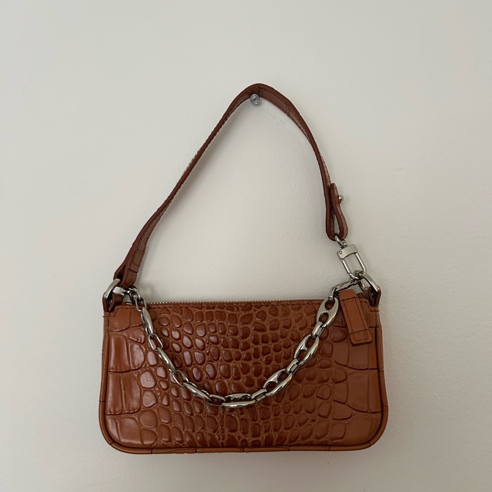 BY FAR Mini Rachel Bag – Tan Croc Embossed